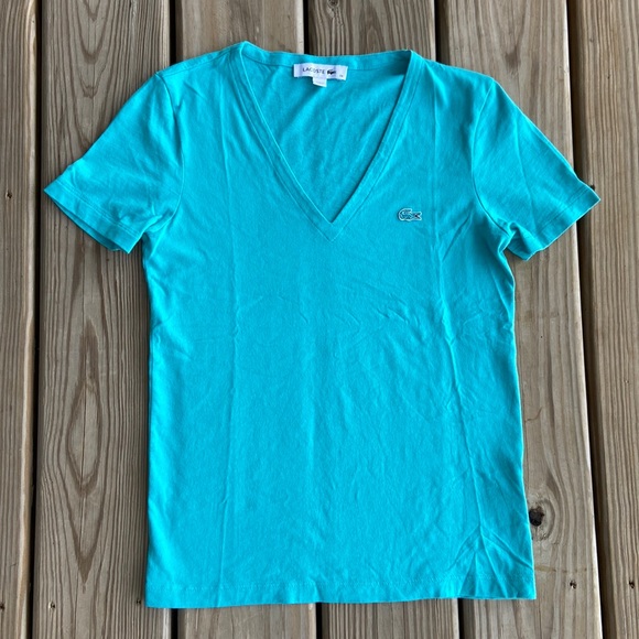 Lacoste NWOT Cotton V Neck T Shirt - Picture 3 of 9